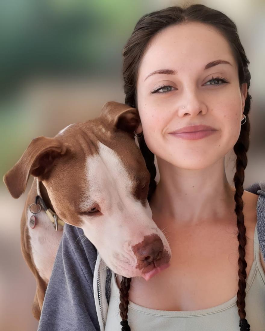 Laura, owner of Poochy Pets, with a pet